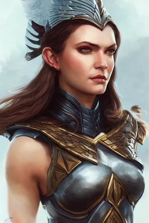 Image similar to amazon valkyrie athena, d & d, fantasy, portrait, highly detailed, headshot, digital painting, trending on artstation, concept art, sharp focus, illustration, art by artgerm and greg rutkowski and magali villeneuve