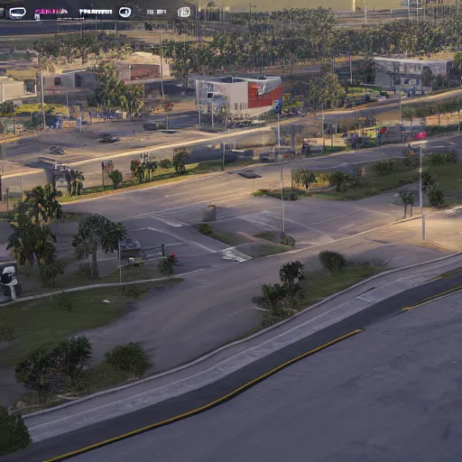 Image similar to pembroke pines florida in gta 5, 8k octane 3D render