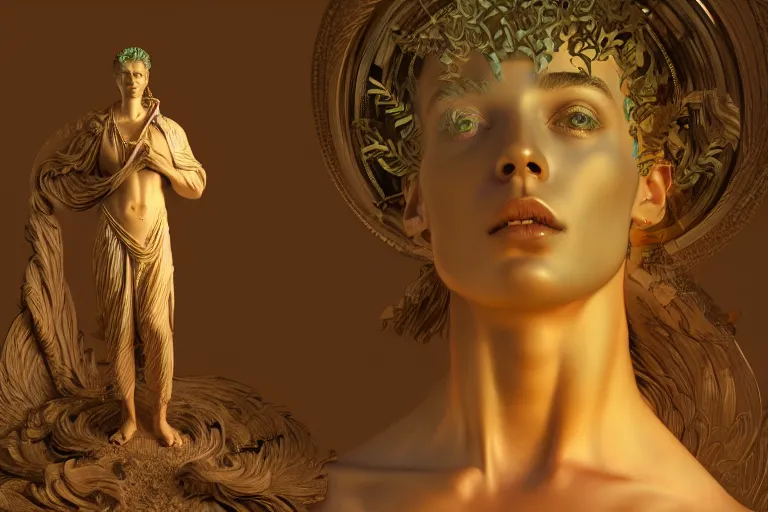 Image similar to stoic statue wearing clothing, vector scape, vaporwave, aesthetic, naturel, hyper detailed, digital art, trending in artstation, cinematic lighting, studio quality, smooth render, unreal engine 5 rendered, octane rendered, art style by klimt and nixeu and ian sprigger and wlop and krenz cushart