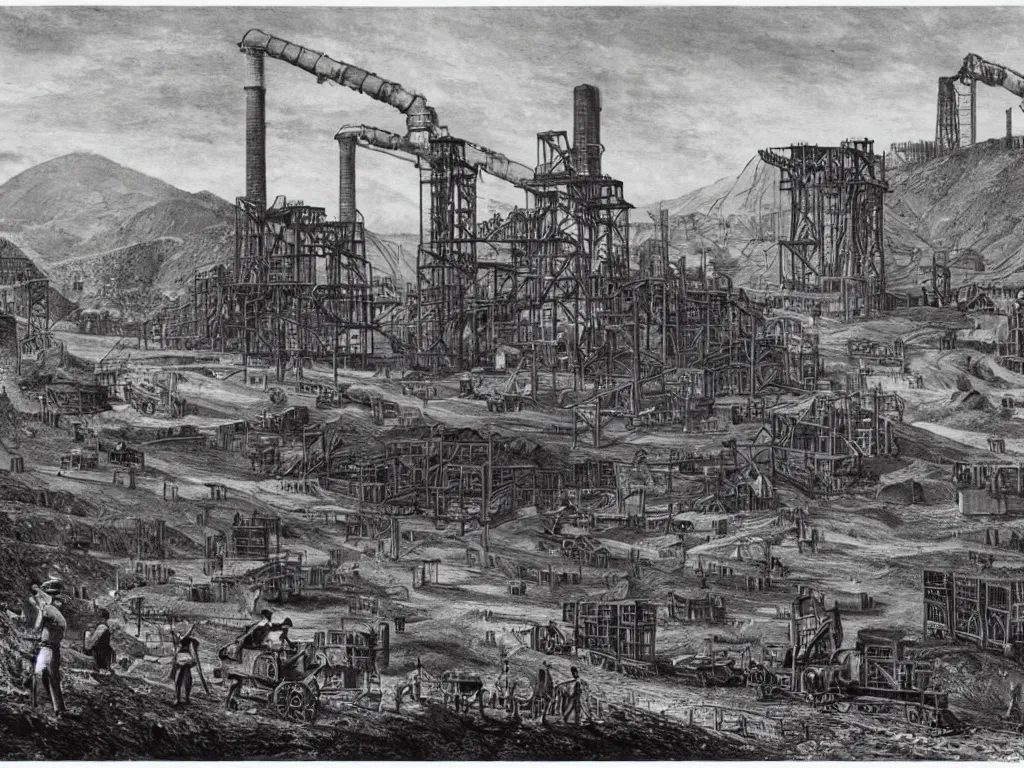 Image similar to industrial revolution, coal mine, miners