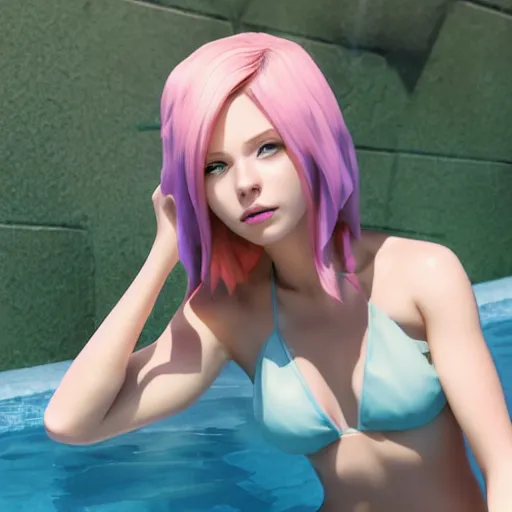 Image similar to pool party lux ( league of legends ), 3 d octane render trending on artstartion