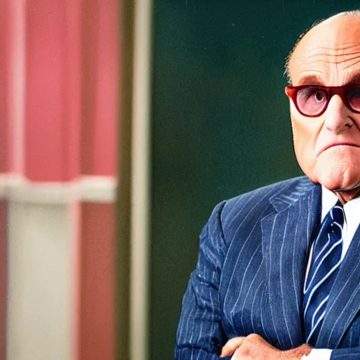 Image similar to film still of rudy giuliani in the new mean girls movie, 4 k