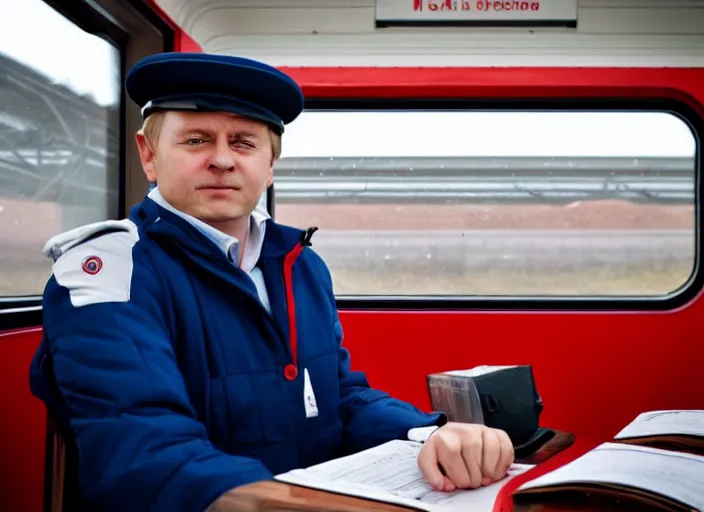 Image similar to train driver of the Russian Railways