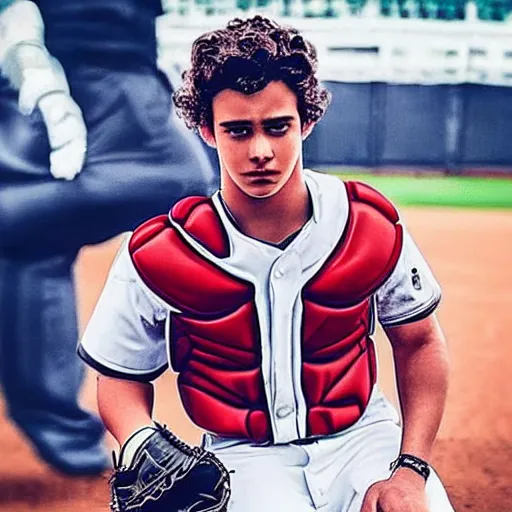 Image similar to “a realistic photo of a guy who is an attractive baseball player man who is part cyborg and part humanoid, who is a robot, Lando Norris”