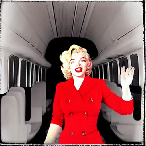 Image similar to iPhone digital photography of marilyn monroe as a flight attendant in 2014