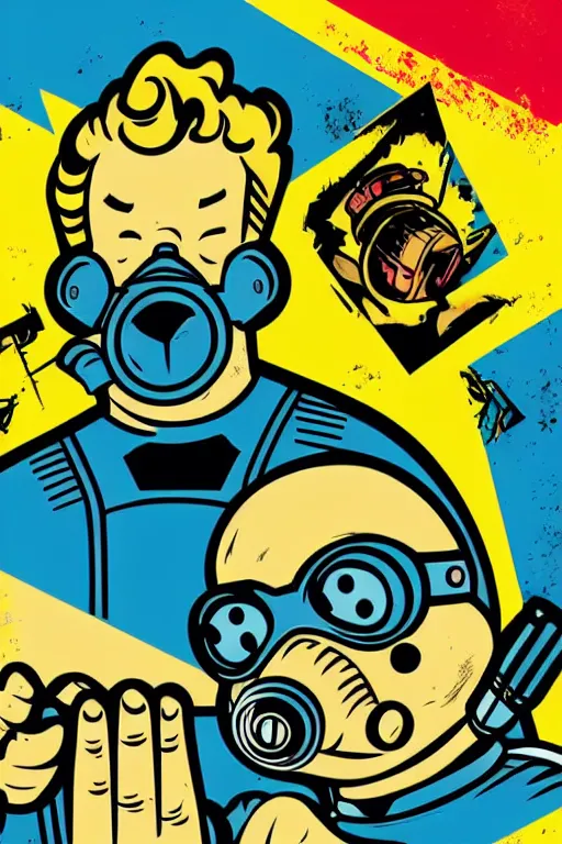 Image similar to fallout 7 6 retro futurist illustration art by butcher billy, sticker, colorful, illustration, highly detailed, simple, smooth and clean vector curves, no jagged lines, vector art, smooth andy warhol style