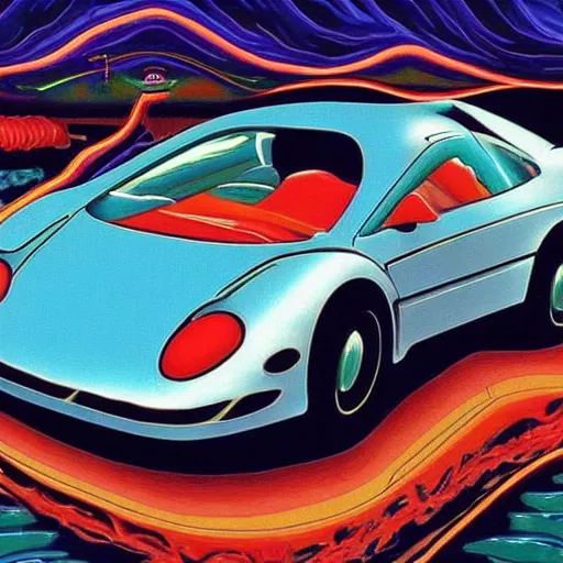 Prompt: a fancy alien car as 9 0 s masterpiece artwork