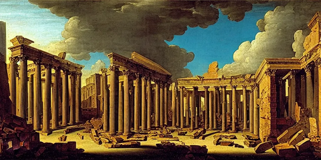 Image similar to the ruins of new york by giovanni paolo panini