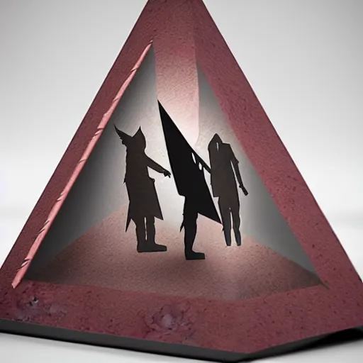 Prompt: Pyramid Head has a surprise birthday party at Silent Hill hospital, dimly lit, 3D, low poly