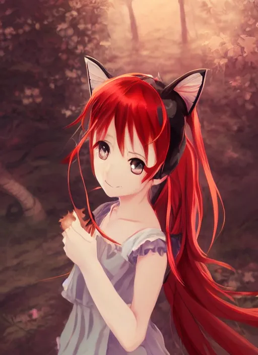 Red hair Anime Drawing Female, Anime, cg Artwork, black Hair png | PNGEgg