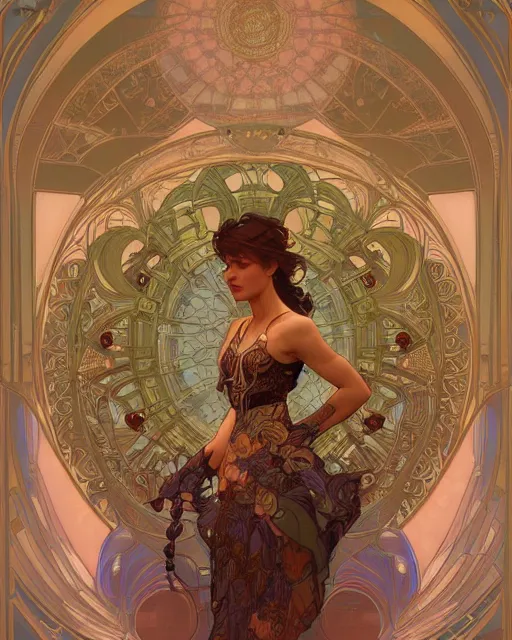Prompt: future of humanity | highly detailed | very intricate | art nouveau | gold filigree | cybernetic storybook fantasy | soft cinematic lighting | award - winning | painted by mandy jurgens and alphonse mucha and alena aenami | pastel color palette | featured on artstation