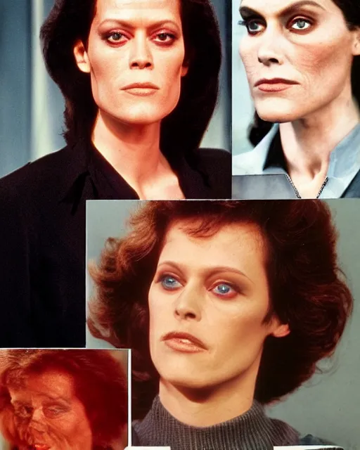 Prompt: genetic combination of sigourney weaver and ted cassidy, prominent cheekbones, strong jawline, androgynous, gender neutral, face and shoulders focus