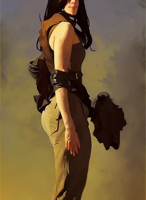 Image similar to portrait of alanis morissette instagram model jodhpurs greg manchess painting by sargent and leyendecker, studio ghibli, fantasy, medium shot, asymmetrical, intricate, elegant, matte painting, illustration, hearthstone, by greg rutkowski, by greg tocchini, by james gilleard, by joe fenton