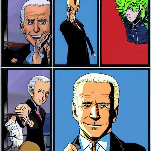 Image similar to joe biden as a jojo character