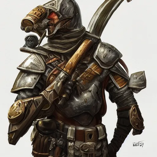 Image similar to portrait of a mercenary in bug-themed armor weilding a large rifle, D&D, fantasy, elegant, hopeful, cosmic, muscular, highly detailed, digital painting, artstation, concept art, smooth, sharp focus, illustration