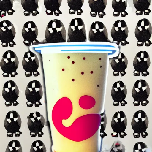 Image similar to boba tea with soot sprites