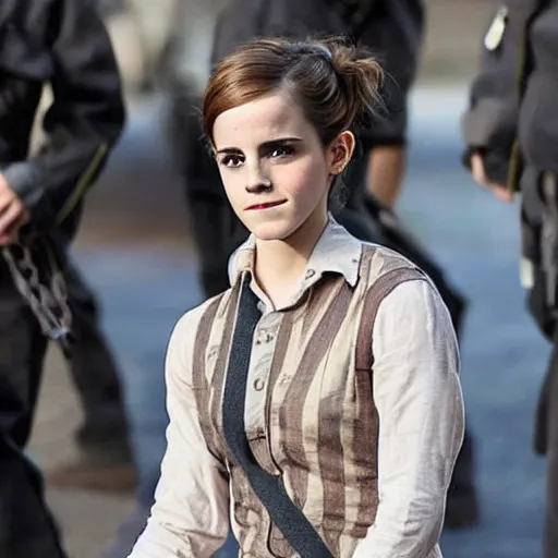 Prompt: emma watson as a prisoner