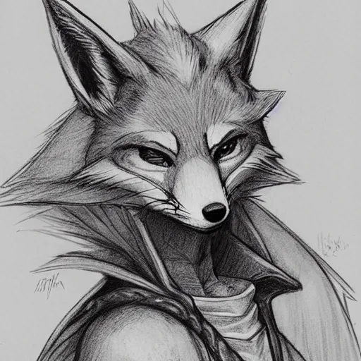 Prompt: heroic character design of anthropomorphic fox, whimsical fox, portrait of face, holy crusader medieval, final fantasy tactics character design, character art, whimsical, lighthearted, colorized pencil sketch, highly detailed, Akihiko Yoshida