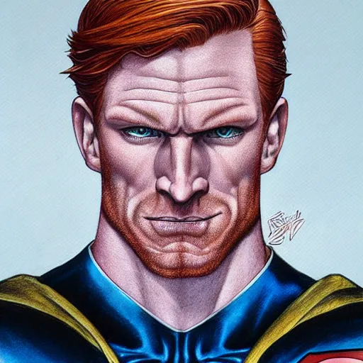 Prompt: ginger superman by artgerm