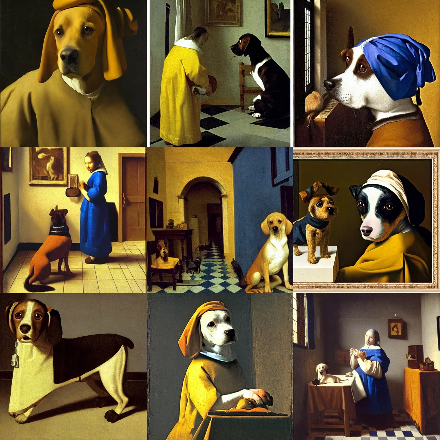 Prompt: dog by Vermeer