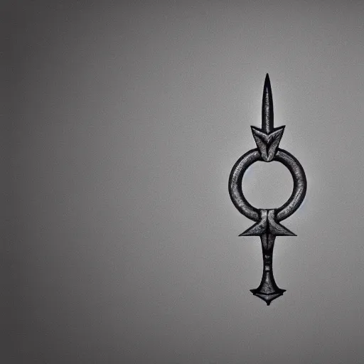 Prompt: detailed render of a blade inspired by moonlight and occult symbols