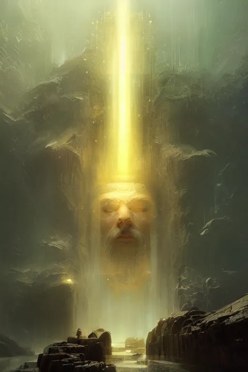 Image similar to Atlantis god, portrait, powerfull, intricate, elegant, volumetric lighting, scenery, digital painting, highly detailed, artstation, sharp focus, illustration, concept art, ruan jia, steve mccurry