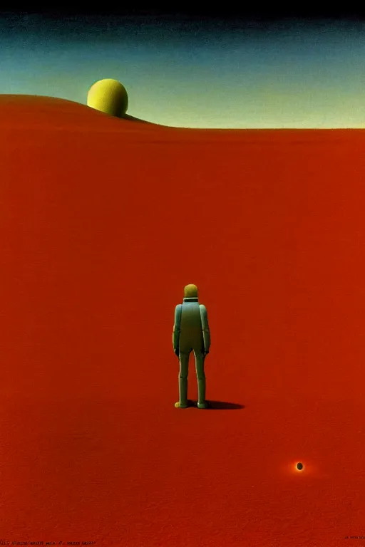 Image similar to the lonely rover on mars, edward hopper and james gilleard zdzislaw beksisnski higly detailed