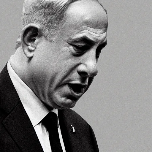Prompt: benjamin netanyahu losing the elections, crying. digital painting, high detail, 8 k