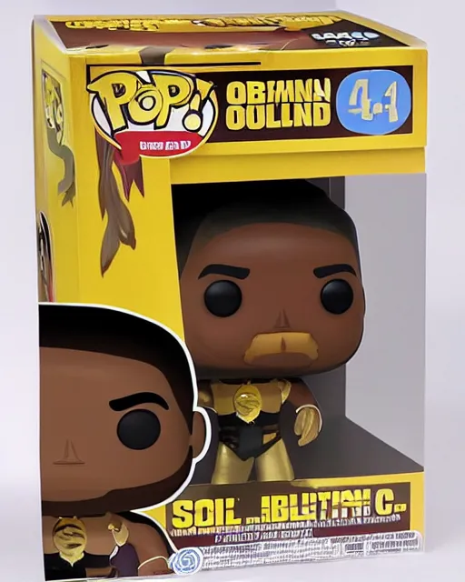 Prompt: solid gold obama special edition funko pop, product picture, ebay listing