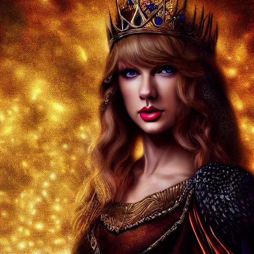 Prompt: the photo of taylor swift as a mystical queen, portrait, queen, epic fantasy art, artstation, deviantart, mystic atmosphere high definition, photo realistic, 4 k uhd,