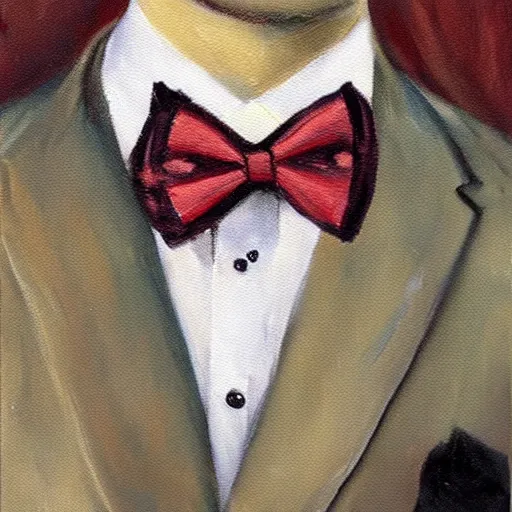 Image similar to painting concept art impressionist silk worms bowtie, elegant, detailed,