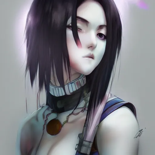 Image similar to heroine, beautiful, sui ishida art manga, hyperrealistic, highly detailed, a real photographic, digital art, digital art, 8 k, character, realistic, portrait, female samurai, symatrical, dark atmospheric lighting, manga style, artstation, symetric, lineart