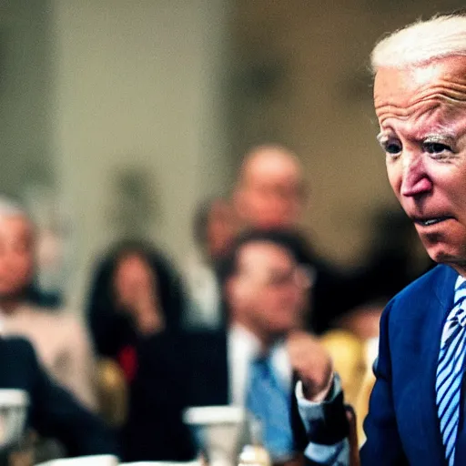 Image similar to a still of Joe Biden dressed like a gangster, Thug life. Professional photo