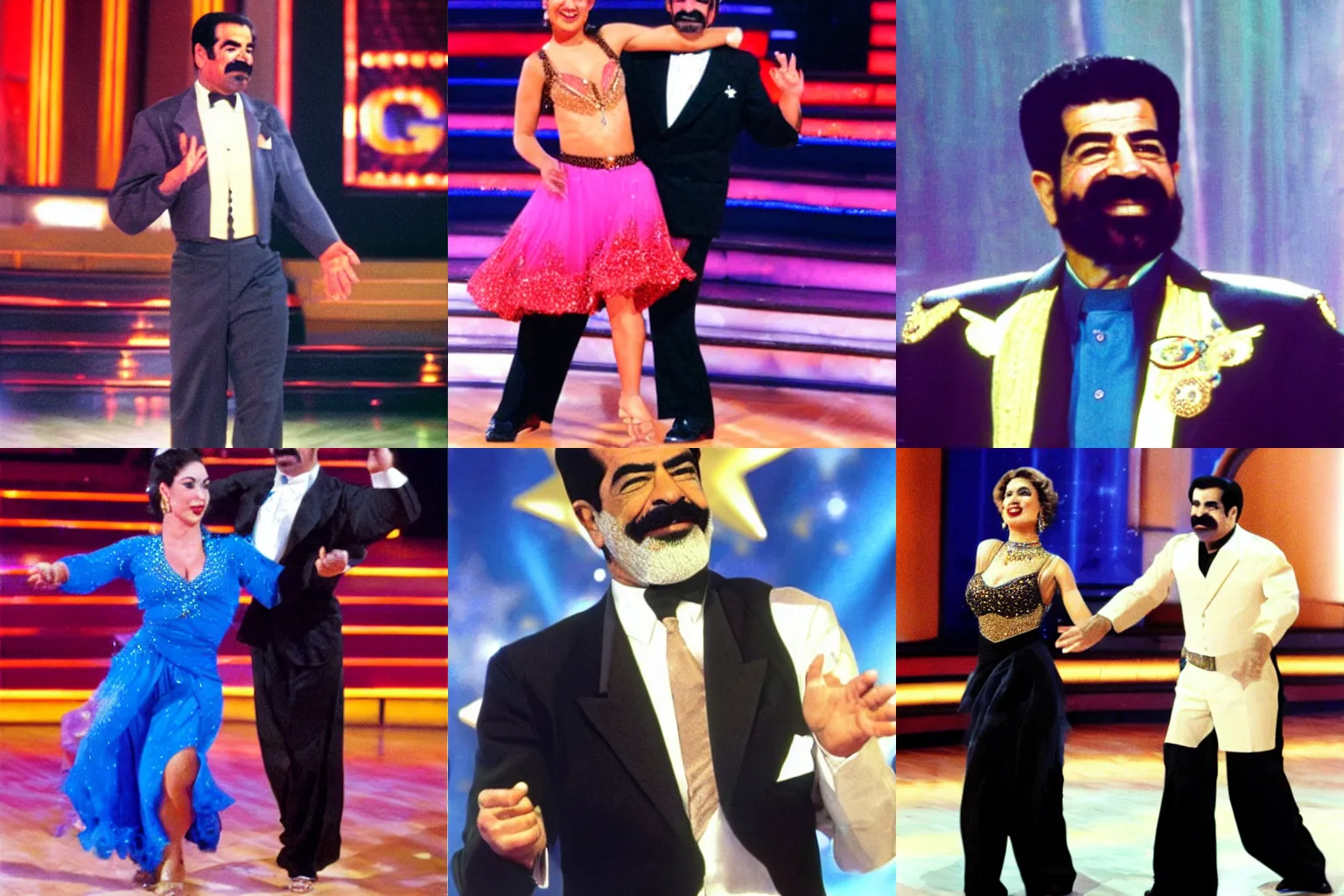 Prompt: saddam hussein competing at dancing with the stars