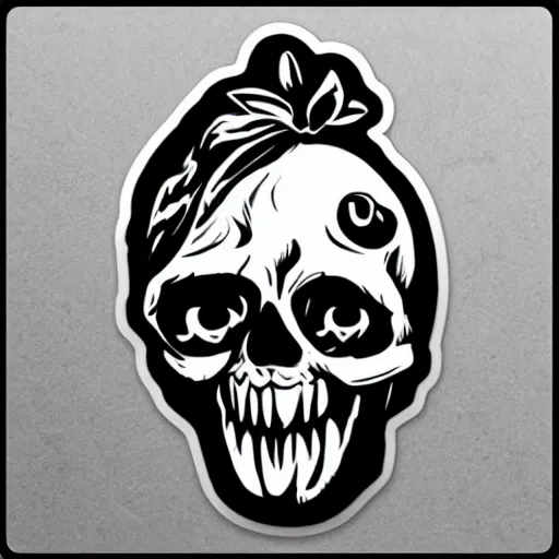 Prompt: adorable skull sticker