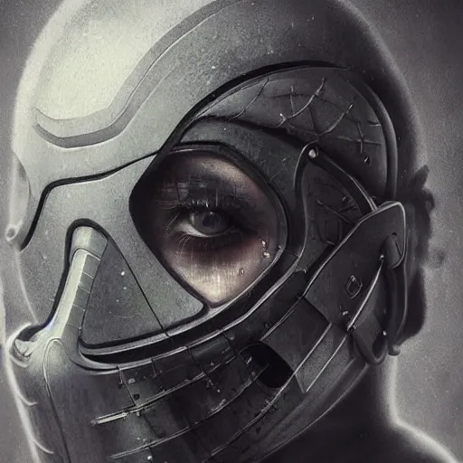 Prompt: Very very very very highly detailed epic central composition studio photography of face with hockey mask, intricate, dystopian, sci-fi, extremely detailed, digital painting, artstation, concept art, smooth, sharp focus, illustration, intimidating lighting, incredible art by Anna Dittmann and Anton Pieck