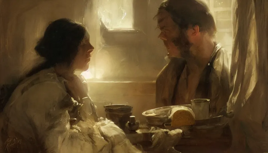 Image similar to beautiful portrait of anthropomorphic loaf of bread steve buscemi, art by anders zorn, wonderful masterpiece by greg rutkowski, beautiful cinematic light, american romanticism thomas lawrence, greg rutkowski