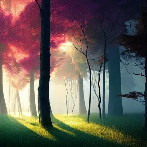 Prompt: terrifying digital painting of a hyperrealistic demonic pokemon, nightmare scenery, the trees of a flowery woodlands glistens as the morning sun touches its leaves with her gentle rays, and colors walk through the forest by alena aenami and arthur adams, octane render, detail texture, unreal engine, 8 k
