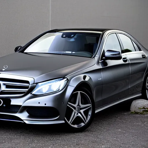 Prompt: a grey mercedes - benz c - class