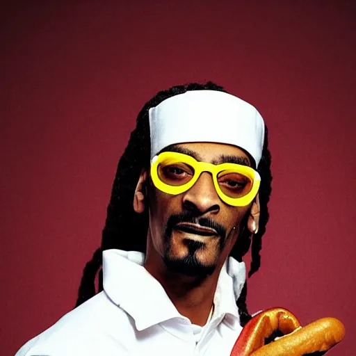 Image similar to photo of snoop dog as a delicious hot dog,