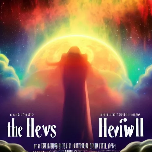 Prompt: the heavens and hell in between, poster art