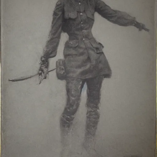 Image similar to ww 1 action heroine by alfred stevens in charcoal