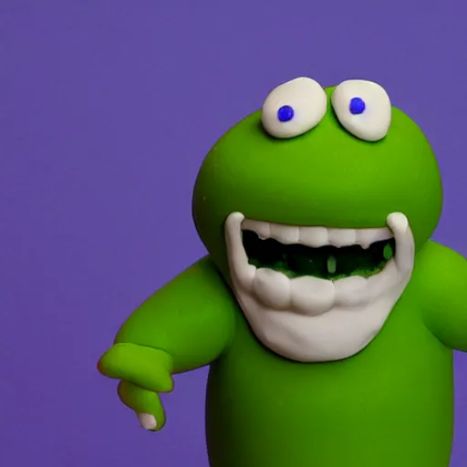 mucus character, made of clay, claymation, green blob | Stable ...