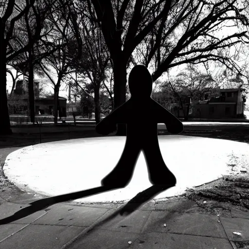 Prompt: scary shadow figure by the playground