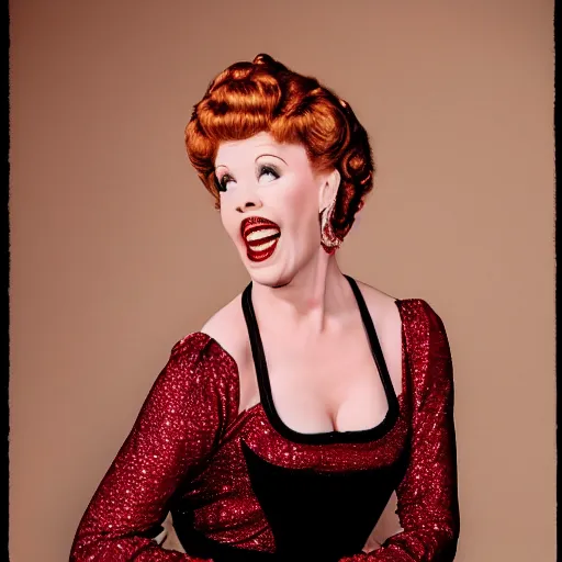 Image similar to Lucy from the I Love Lucy show, professional photography, portrait