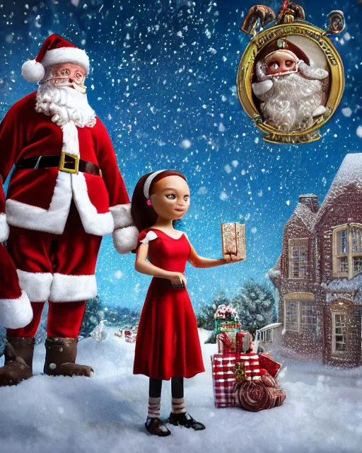 Image similar to highly detailed closeup, portrait of a tin toy santa greta thunberg as hermione granger, bikini, depth of field, fashion photoshoot by nicoletta ceccoli, mark ryden, lostfish, dan decarlo, bob clampett, max fleischer, breathtaking, detailed and intricate snowenvironment, 8 k resolution, hyperrealistic, octane render