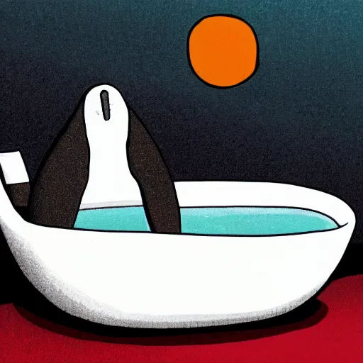 Image similar to whale in a bathtub, cartoon,