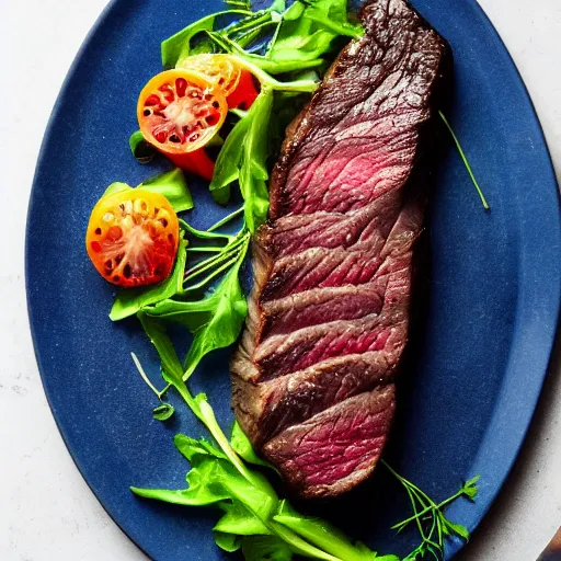 Prompt: A perfectly guitar shaped perfectly cooked rare steak, blue meat, food photography, 35mm, macro