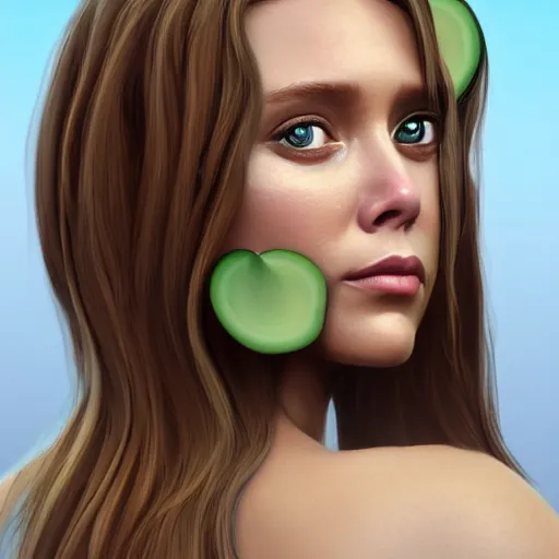 Image similar to elizabeth olsen face on an avocado, trending on zbrush, cgsociety contest winner, polycount, 4 k, intricate, detailed