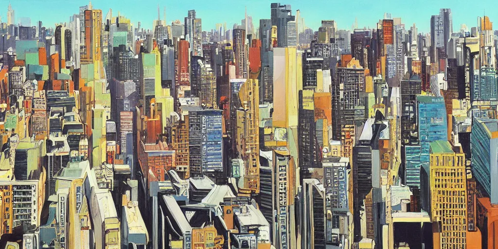 Prompt: stunning painting of a modern city landscape by brian k. vaughan